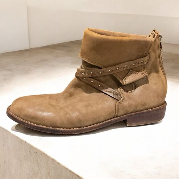 Free People Alamosa Ankle Booties Brown Women’s Size 38 / 7.5 - Picture 1 of 11